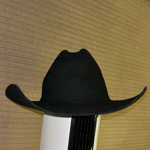 Bintage Real Black Felt Cowboy Hat